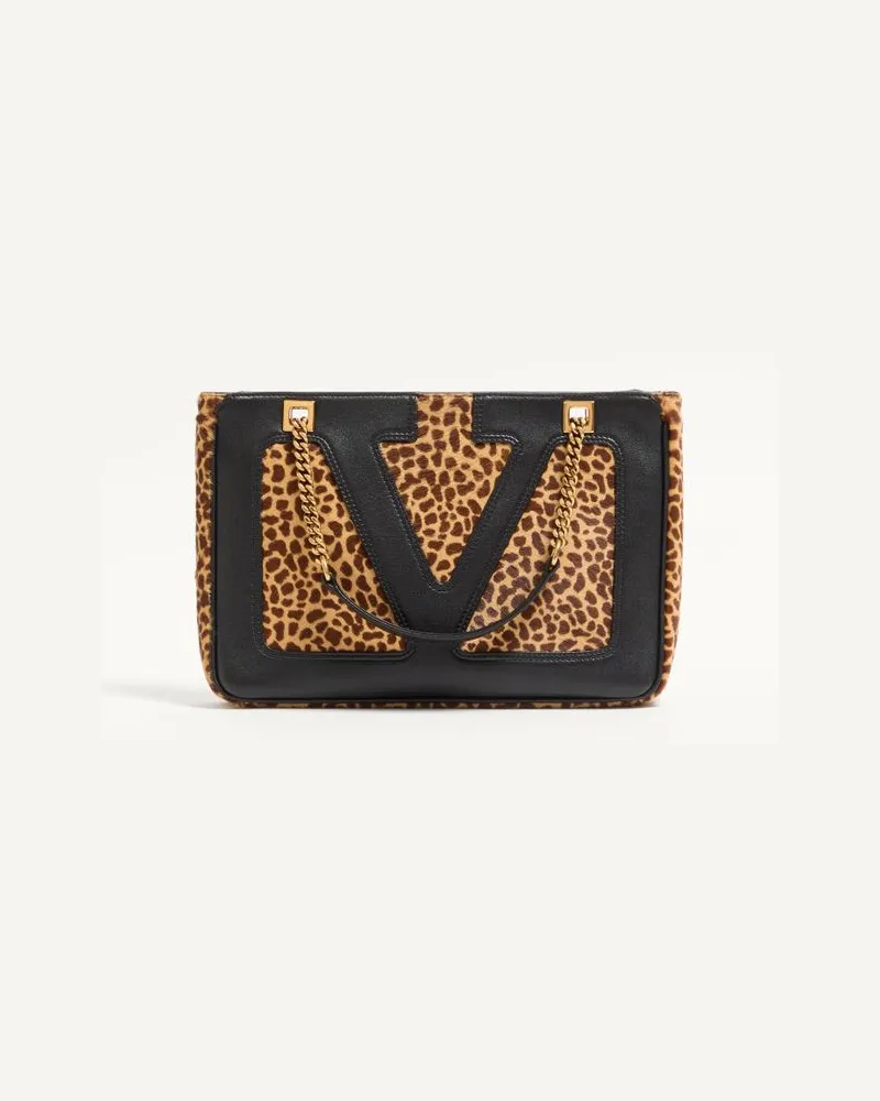 Valentino Garavani Borsa Shopping Piccola Valentino Garavani Viva Superstar in vitello effetto cavallino Donna ANIMALIER Animalier