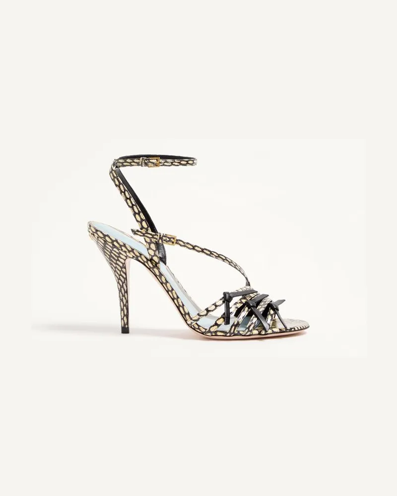 Valentino Garavani Sandalo Nodine In Elaphe 100Mm Donna AVORIO/NERO Avorio