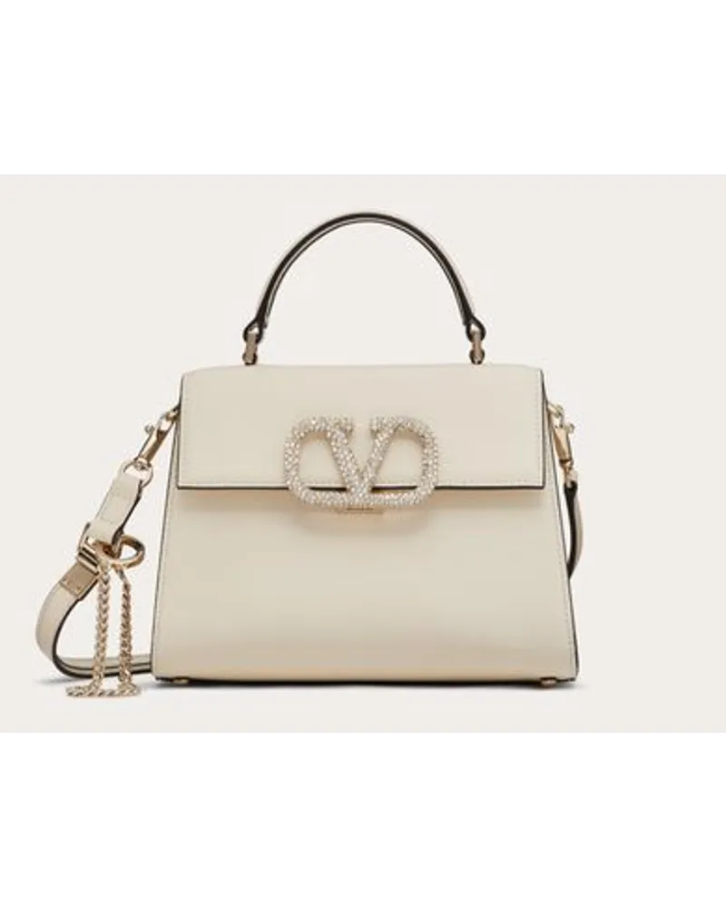 Valentino Garavani BORSA A MANO PICCOLA VSLING CON LOGO GIOIELLO Donna LIGHT IVORY/CRYSTAL Light
