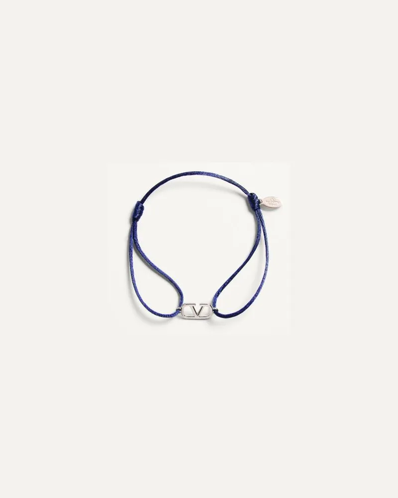 Valentino Garavani Bracciale VLogo Signature In Cotone Uomo OLTREMARE Oltremare