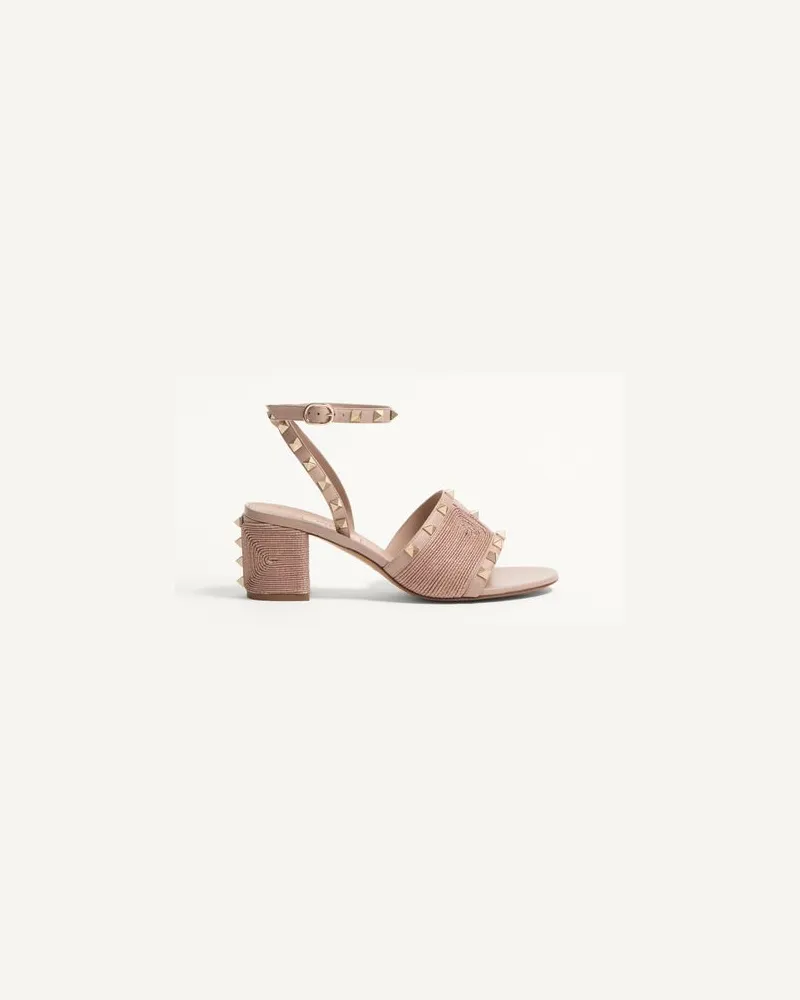 Valentino Garavani Sandalo Rockstud In Vitello Con Ricamo Cornely 60Mm Donna BEIGE ROSE 37.5 