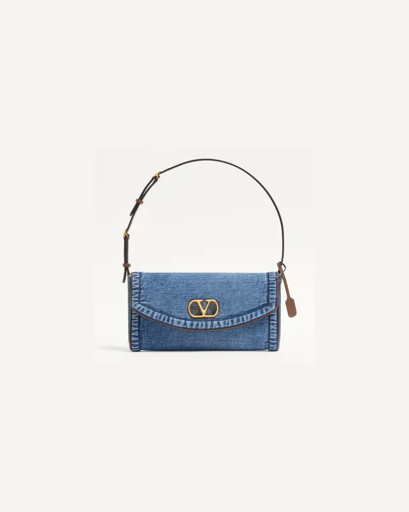 Valentino Garavani Borsa Piccola A Spalla Valentino Garavani DeVain In Denim Donna DENIM Denim