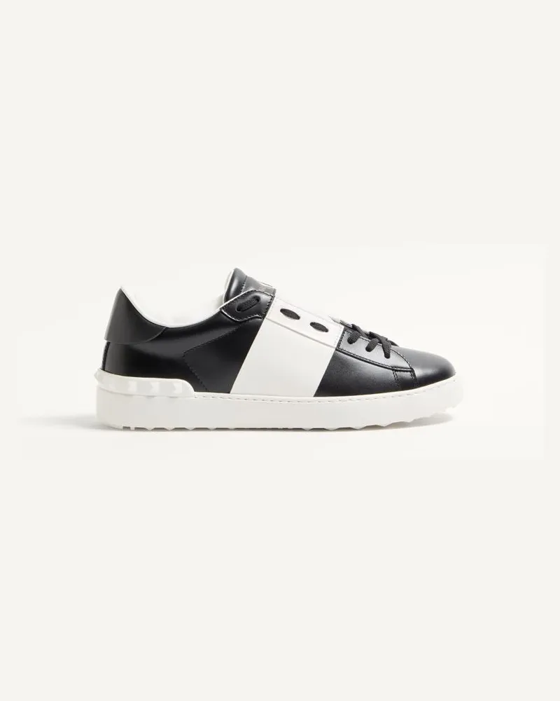 Valentino Garavani Sneaker Open In Vitello Uomo NERO/BIANCO Nero