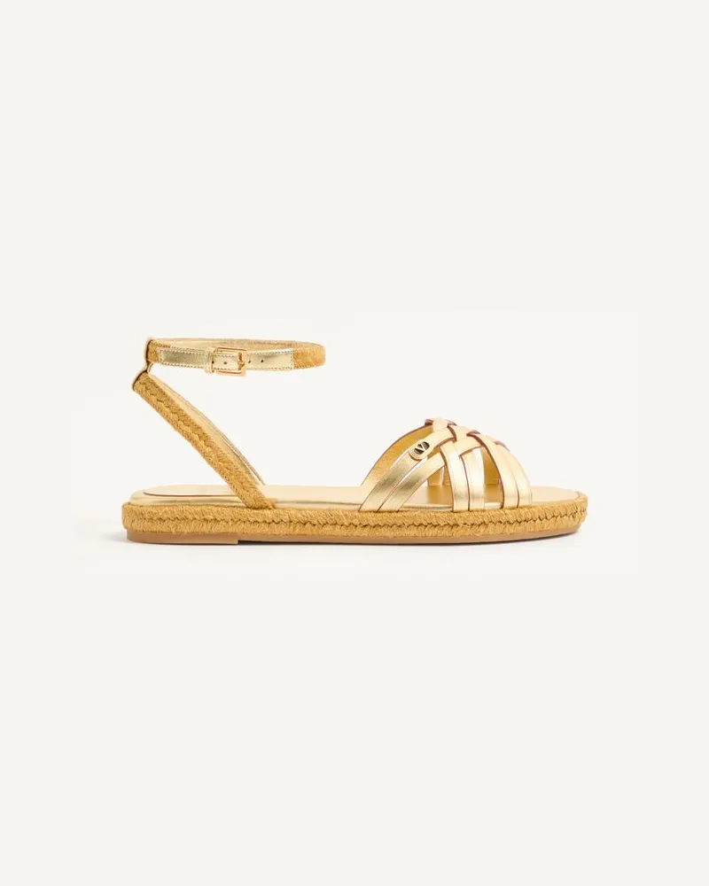 Valentino Garavani Sandalo BriBri In Vitello Laminato 20mm Donna ANTIQUE BRASS/NATURALE Antique