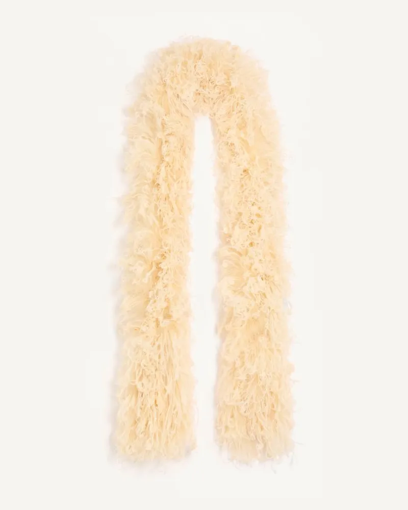 Valentino Garavani Sciarpa Feathers Valentino Con Piume Di Struzzo E Tacchino Donna PANNA Panna
