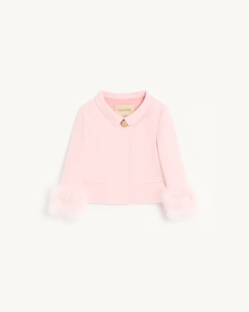 Valentino Garavani Giacca In Crepe Couture Con Piume Donna ROSE Rose