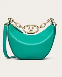 Valentino Garavani MINI HOBO VLOGO MOON BAG IN NAPPA CON CATENA Donna PEACOCK Peacock