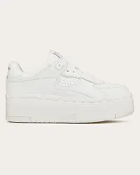 Valentino Garavani SNEAKER FREEDOTS XL IN VITELLO Donna BIANCO Bianco