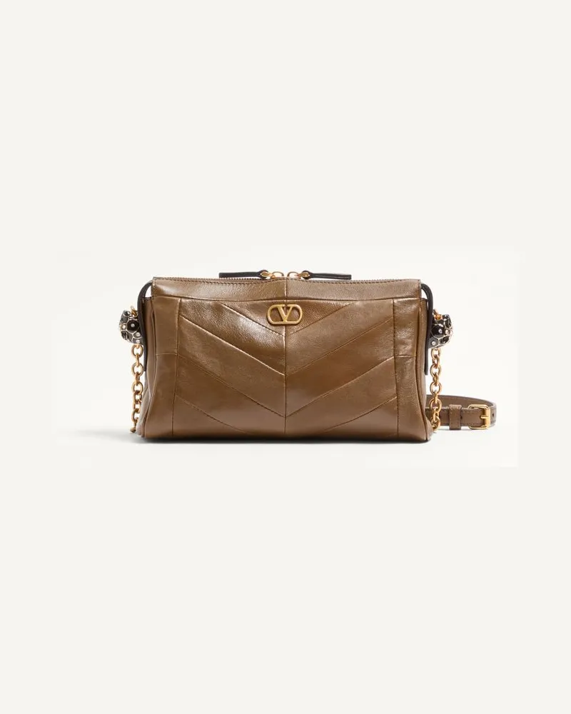 Valentino Garavani Borsa A Tracolla Piccola Valentino Garavani Panthea In Nappa Motivo Chevron Donna TUNDRA Tundra