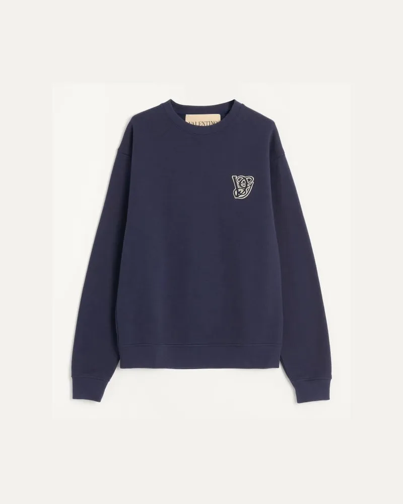 Valentino Garavani Felpa In Cotone Con Patch Vg Uomo BLU Blu