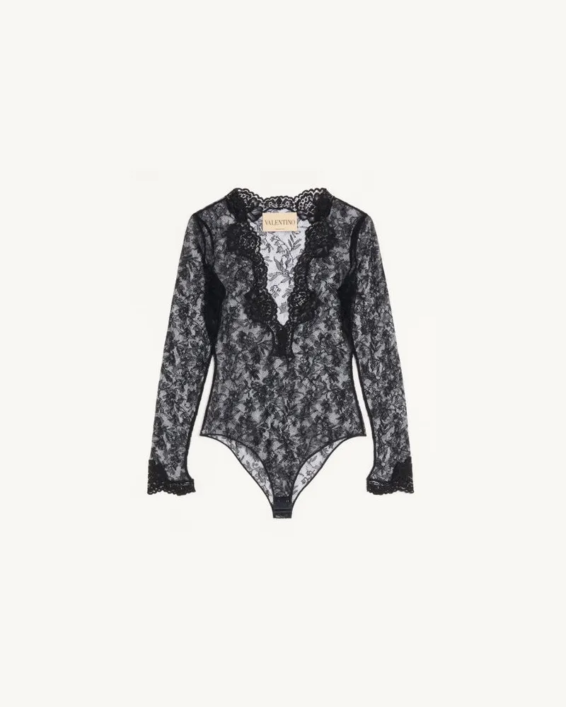Valentino Garavani Body In Pizzo Stretch Donna NERO Nero