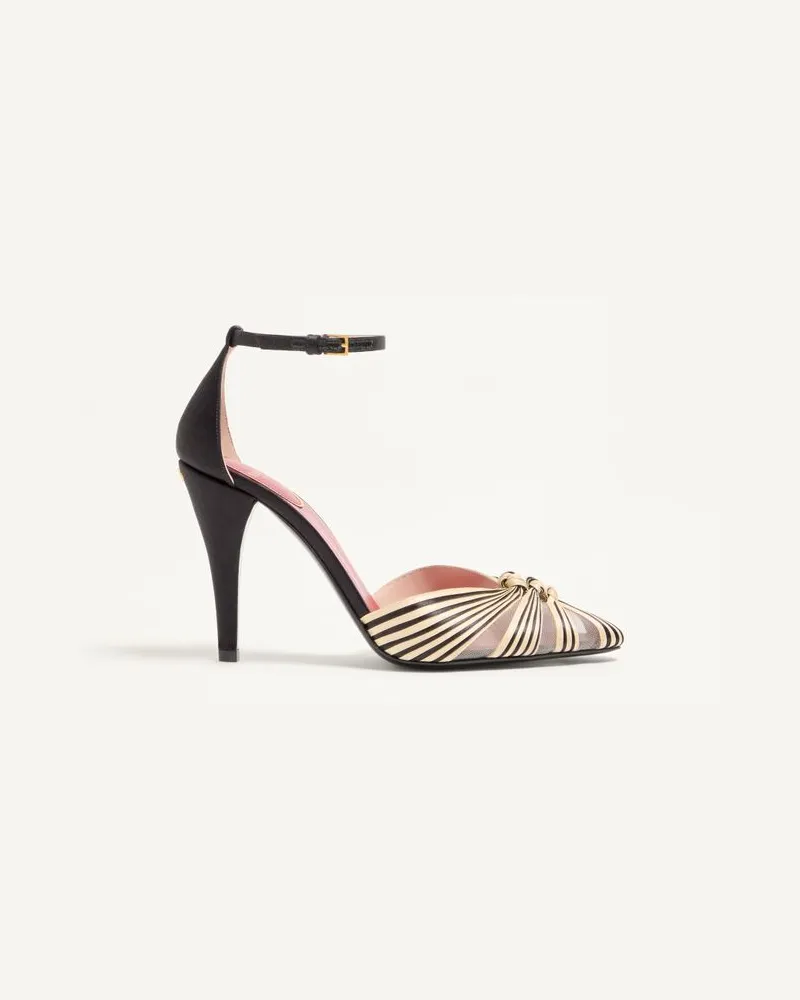 Valentino Garavani Décolleté Annine In Raso 100mm Donna NERO/NUDE Nero