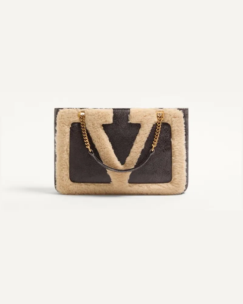 Valentino Garavani Borsa Shopping Piccola Valentino Garavani Viva Superstar In Montone Donna MARRONE/BEIGE Marrone
