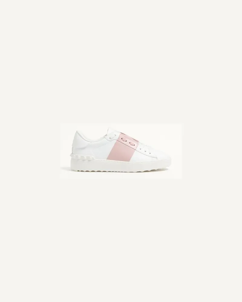 Valentino Garavani Sneaker Open In Vitello Donna BIANCO/WATER ROSE 40 