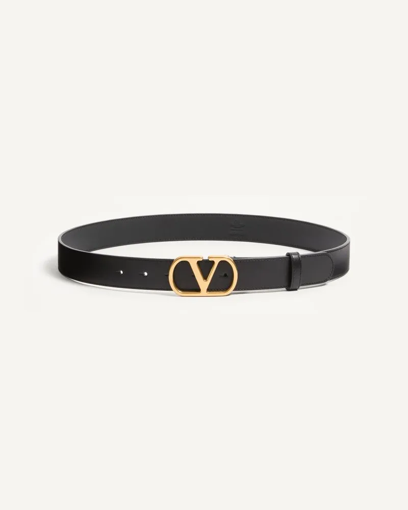 Valentino Garavani Cintura VLogo Signature In Vitello Lucido 30 Mm Uomo NERO Nero
