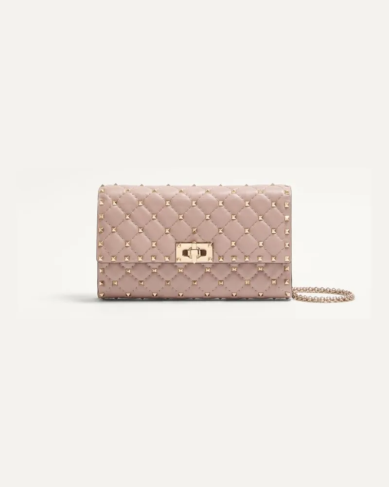 Valentino Garavani Borsa A Tracolla Rockstud Spike In Nappa Donna POUDRE Poudre