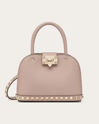 Valentino Garavani BORSA PICCOLA A MANO GARAVANI ROCKSTUD IN VITELLO GRANATO Donna POUDRE Poudre