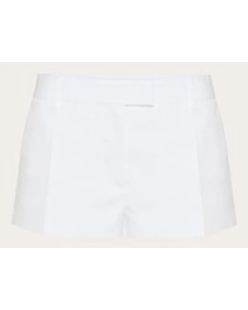 Valentino Garavani SHORTS IN COMPACT POPELINE Donna BIANCO Bianco