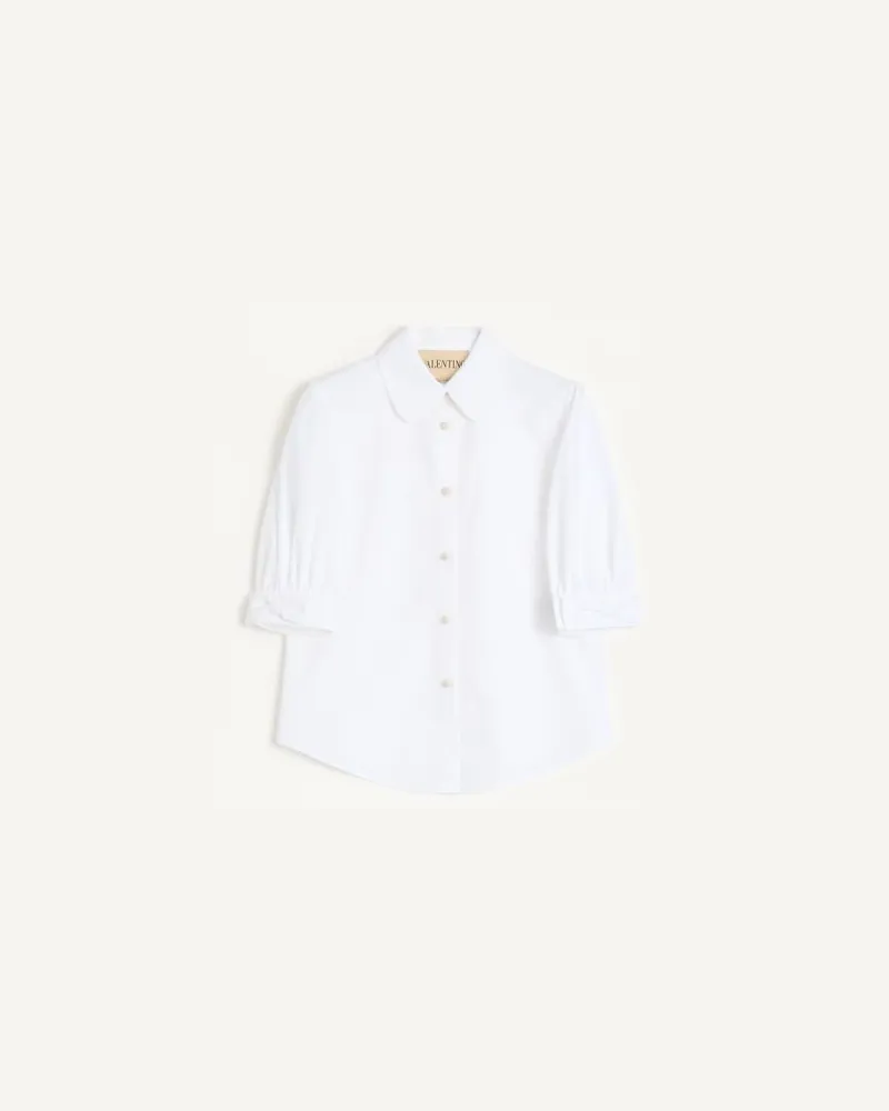 Valentino Garavani Camicia In Cotton Popeline Donna BIANCO Bianco