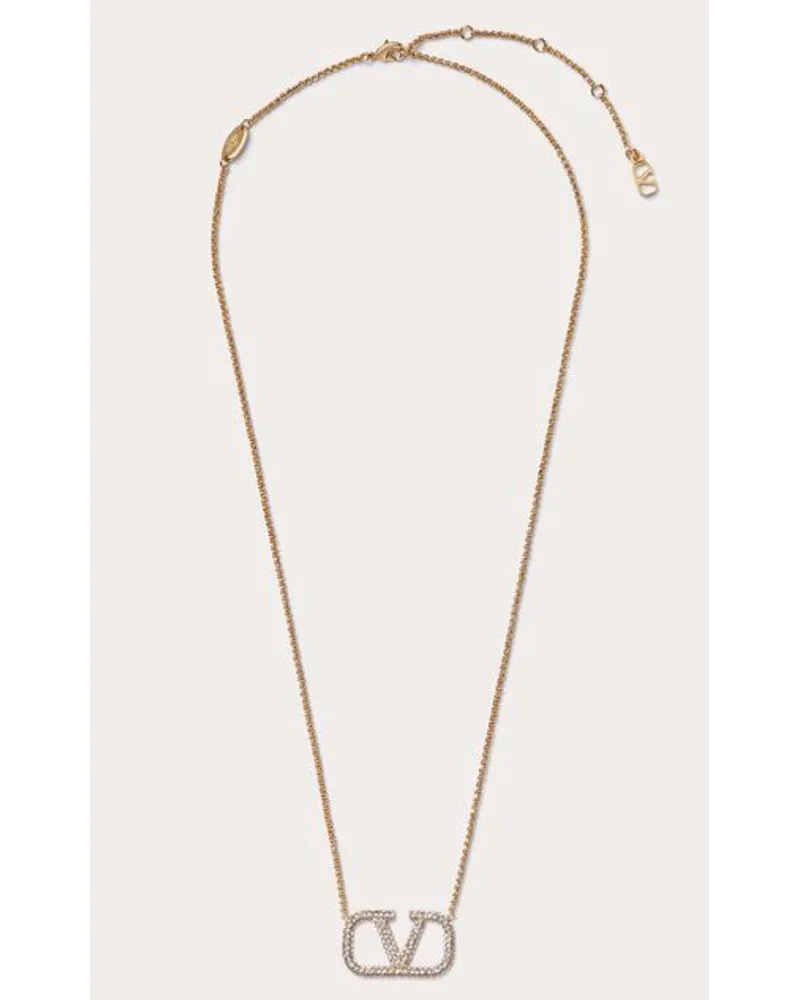Valentino Garavani COLLANA VLOGO SIGNATURE IN METALLO E CRISTALLI SWAROVSKI® Donna ORO Oro