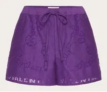 SHORTS IN PIZZO COTTON GUIPURE Donna ASTRAL PURPLE