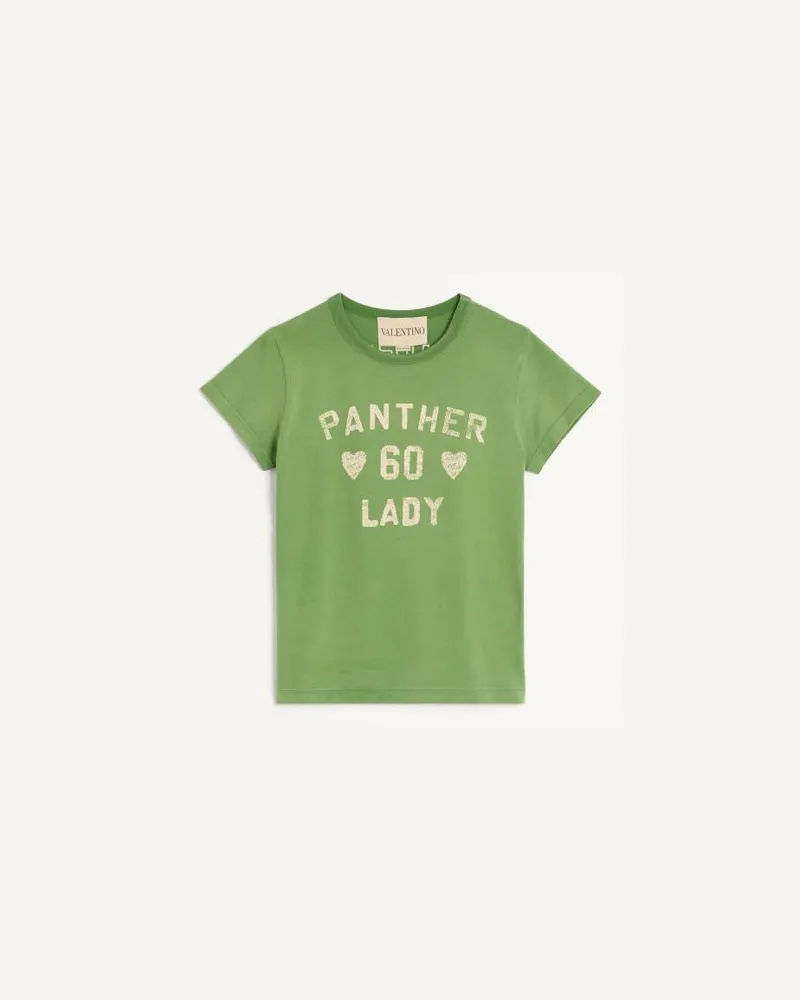 Valentino Garavani T-Shirt In Cotone Stampato Donna LAUREL/BETULLA Laurel