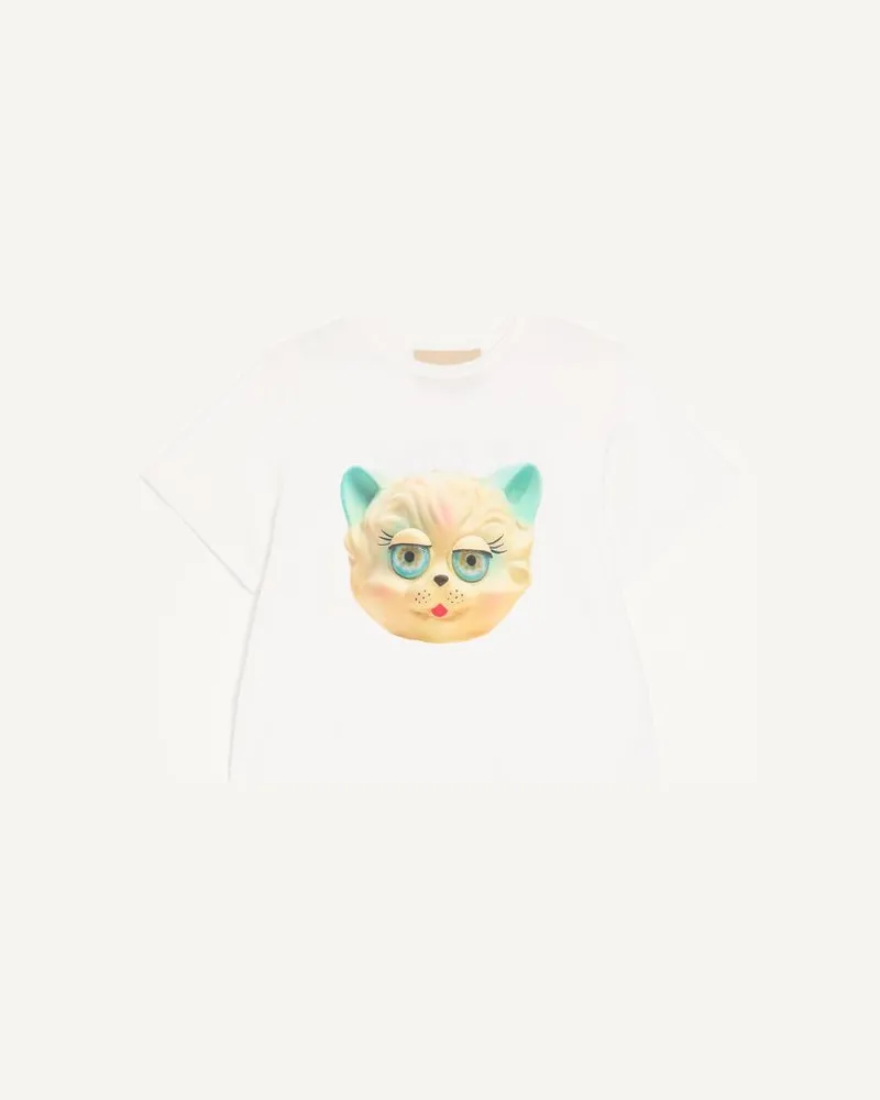 Valentino Garavani T-Shirt Valentino In Cotone Con Stampa Le Chat De La Maison Uomo AVORIO Avorio