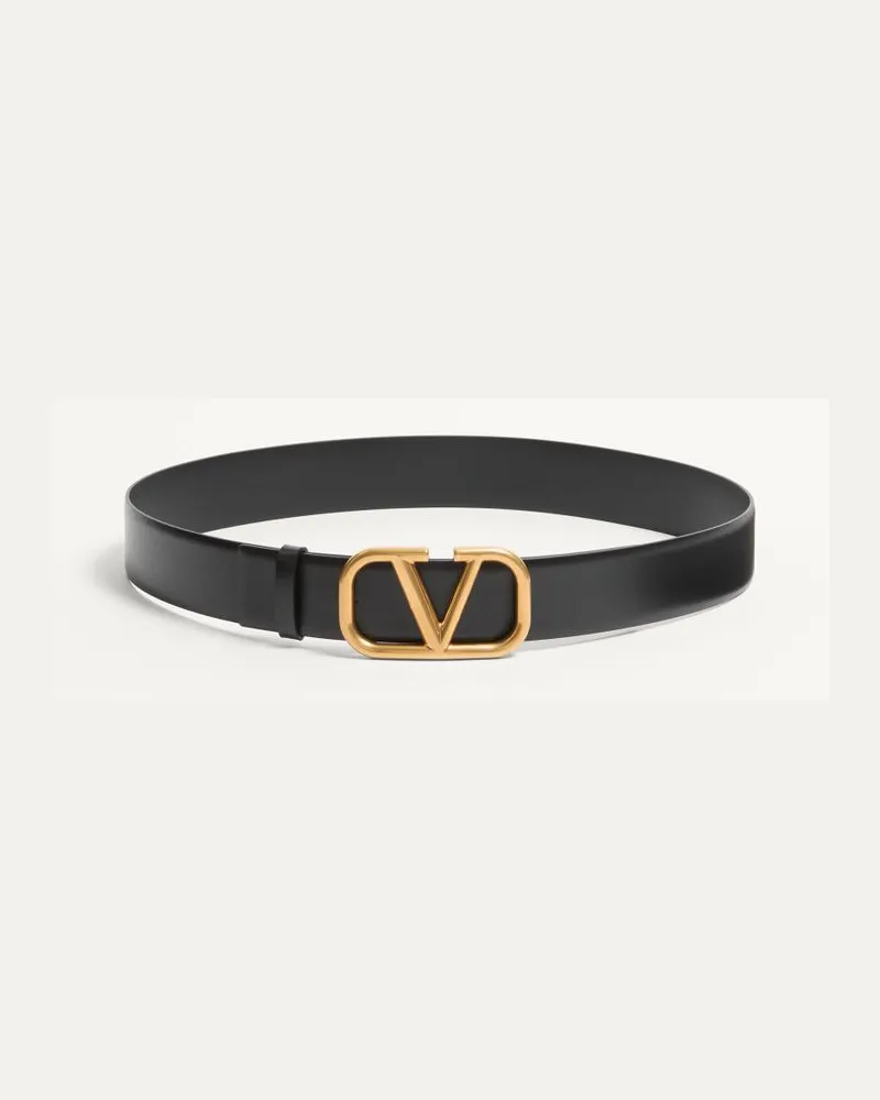 Valentino Garavani Cintura Vlogo Signature In Vitello 40Mm Uomo NERO Nero
