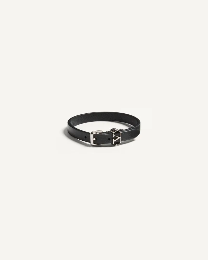 Valentino Garavani Bracciale Valentino Garavani Ovalette In Vitello Uomo NERO Nero