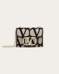 Valentino Garavani PORTAFOGLIO TRIFOLD CON CATENA LOCO' TOILE ICONOGRAPHE Donna BEIGE/NERO Beige