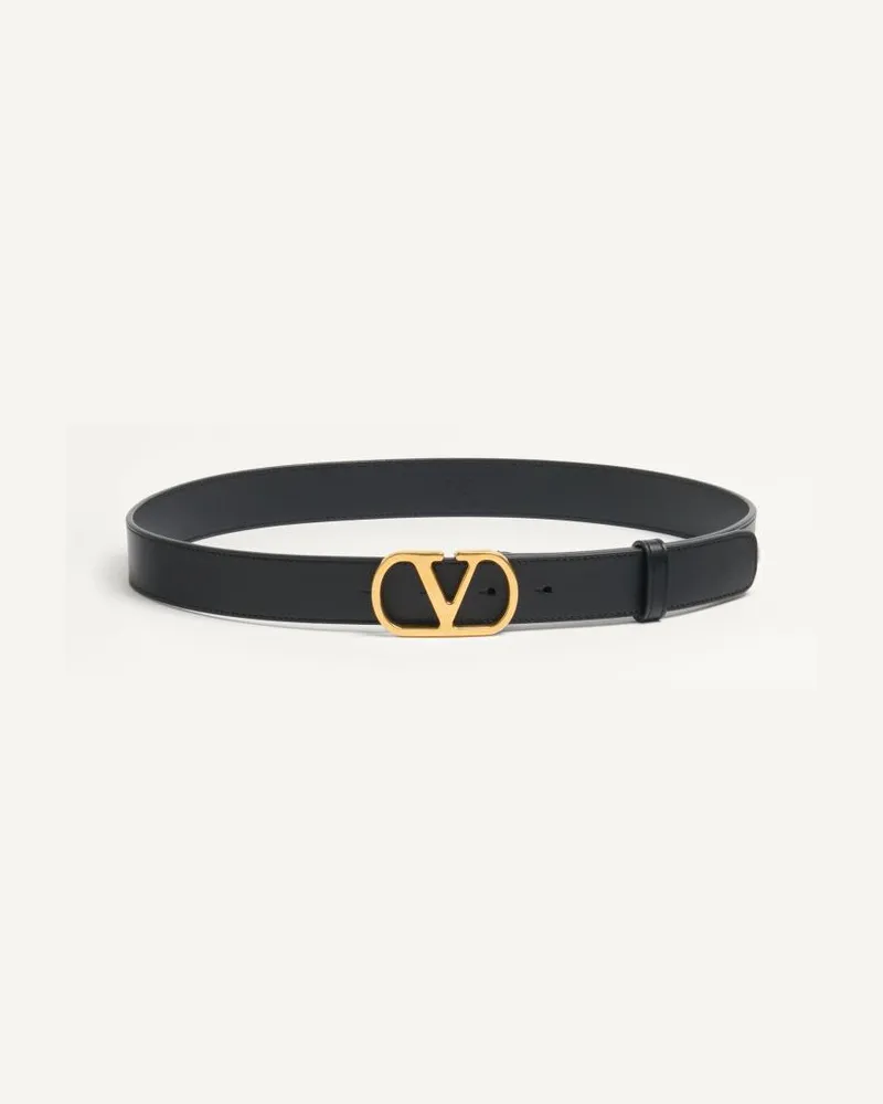 Valentino Garavani Cintura VLogo Signature In Vitello Lucido 30 Mm Donna NERO Nero