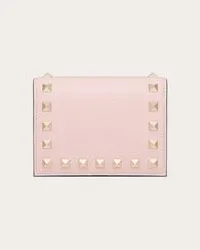 Valentino Garavani PORTAFOGLIO PICCOLO ROCKSTUD IN VITELLO GRANATO Donna ROSE QUARTZ Rose