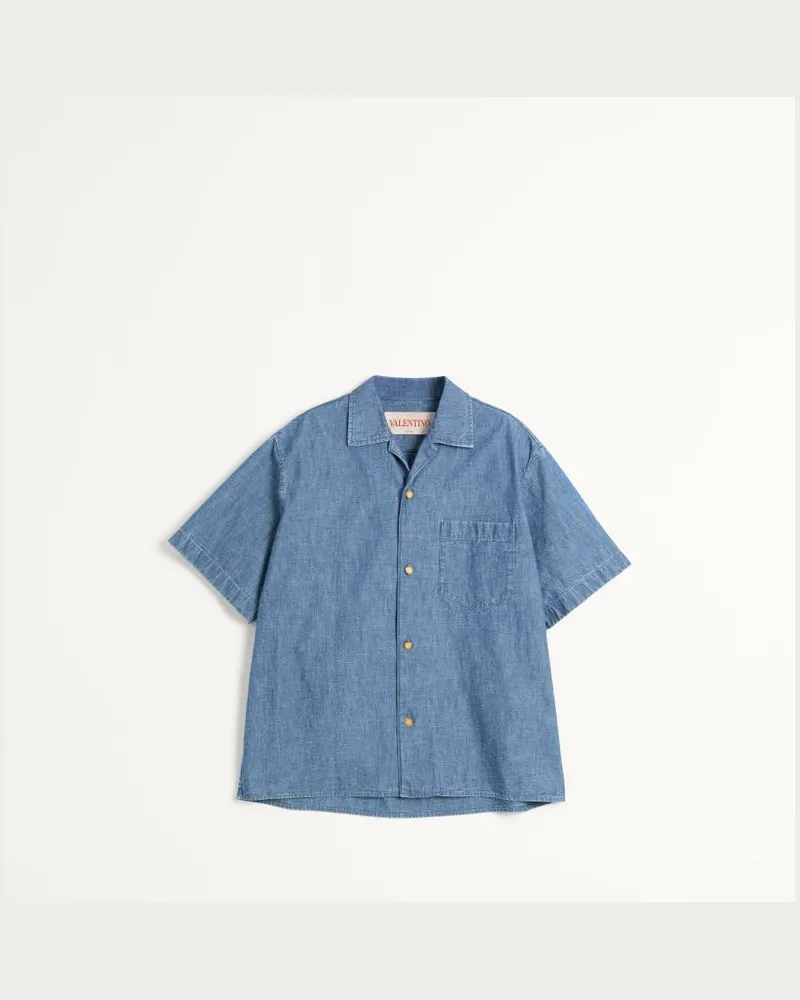 Valentino Garavani Camicia Da Bowling In Denim Uomo DENIM Denim