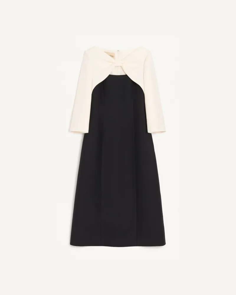Valentino Garavani Abito Midi In Crepe Couture Donna NERO/AVORIO Nero