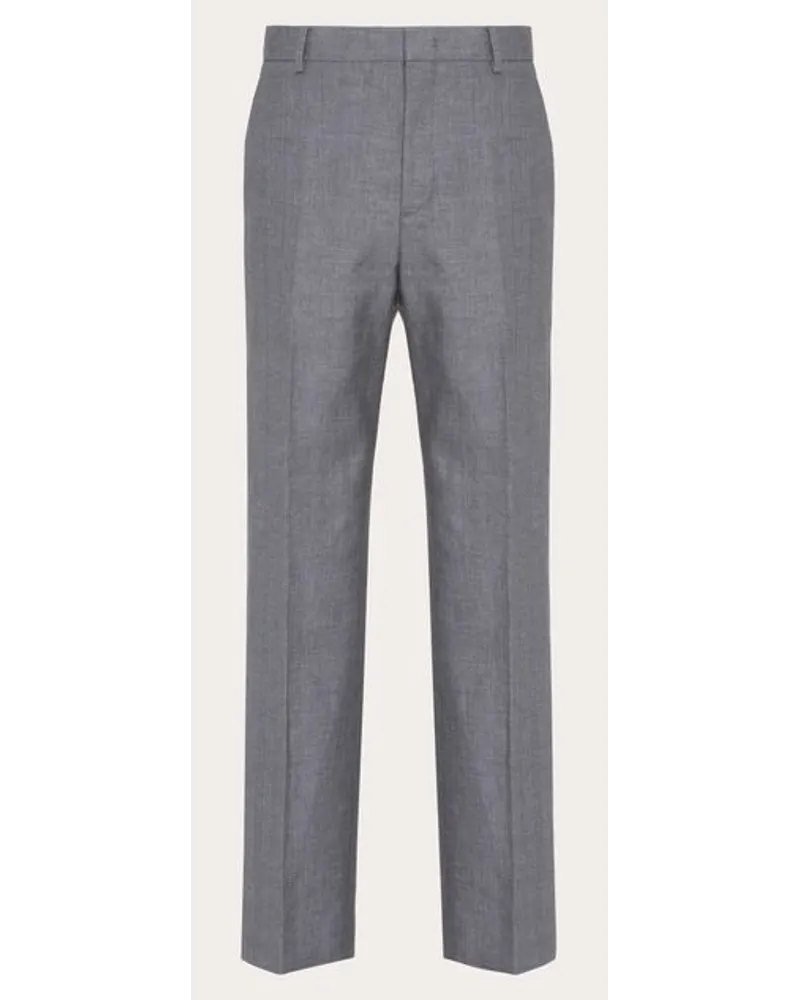 Valentino Garavani PANTALONE IN LINO Uomo GRIGIO CHIARO Grigio