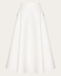 Valentino Garavani GONNA MIDI IN LIGHT DOUBLE SPLITTABLE GABARDINE Donna BIANCO Bianco