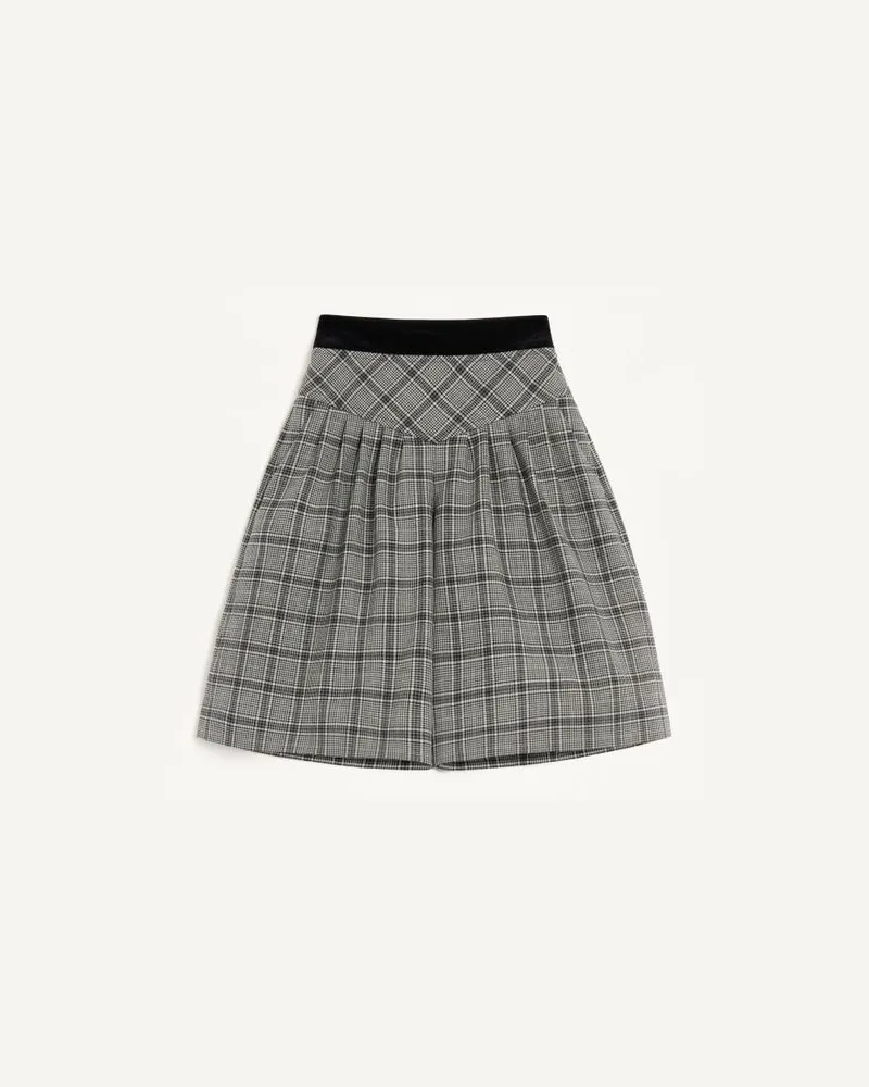 Valentino Garavani Bermuda In Lana Motivo Check Donna GRIGIO Grigio