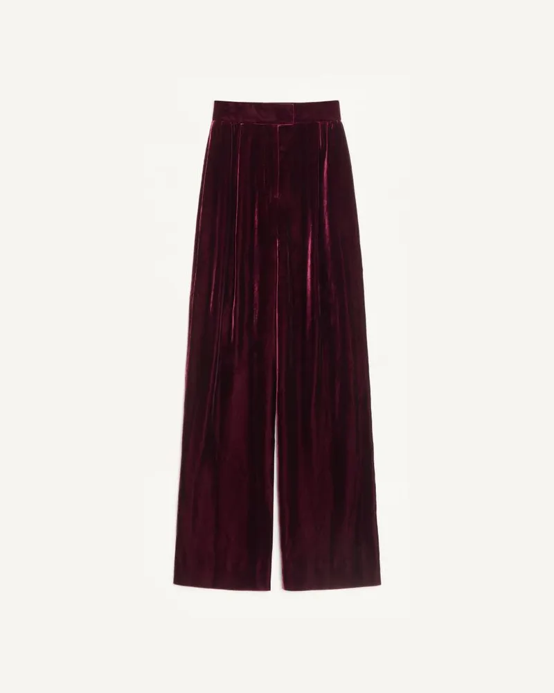 Valentino Garavani Pantaloni In Velluto Sablè Donna BORDEAUX Bordeaux