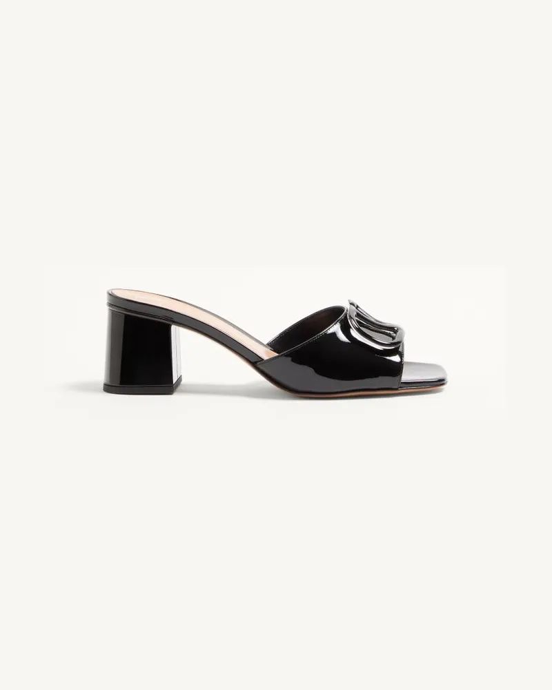 Valentino Garavani Sandalo Slide VLogo Signature In Vernice 60Mm Donna NERO Nero