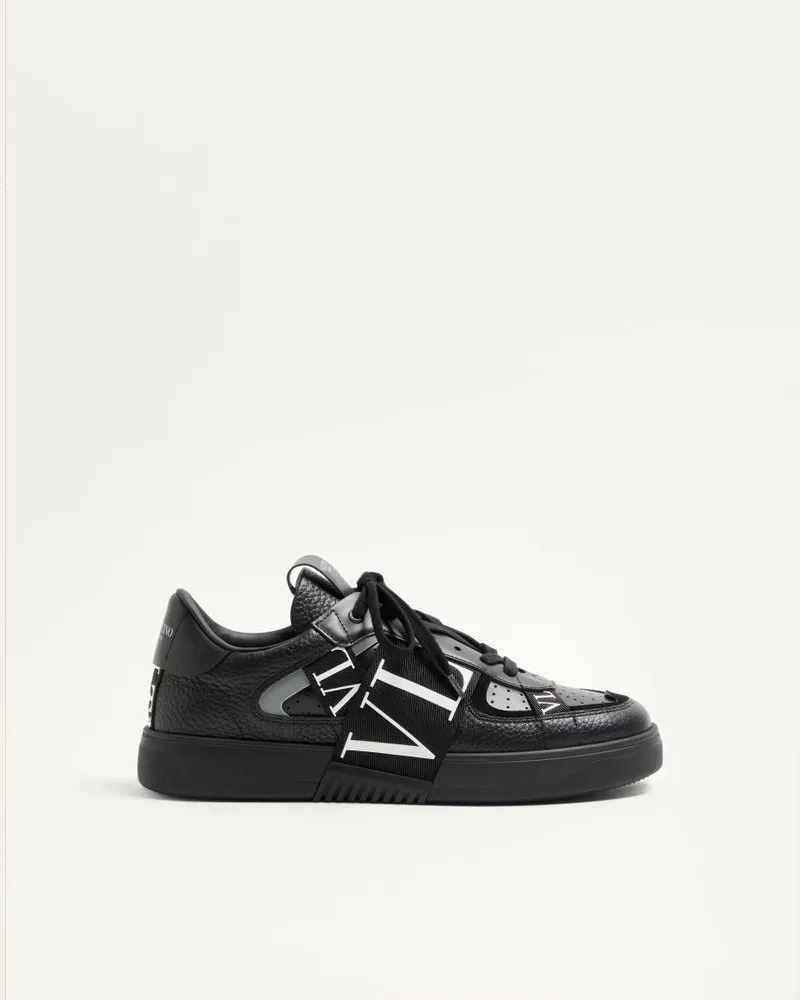 Valentino Garavani Sneaker Low-Top Vl7N In Vitello E Nastri Uomo NERO Nero