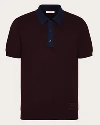 Valentino Garavani POLO IN LANA CON RICAMO VLOGO SIGNATURE Uomo BORDEAUX/NAVY Bordeaux