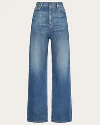 Valentino Garavani PANTALONI IN MEDIUM BLUE DENIM Donna DENIM Denim