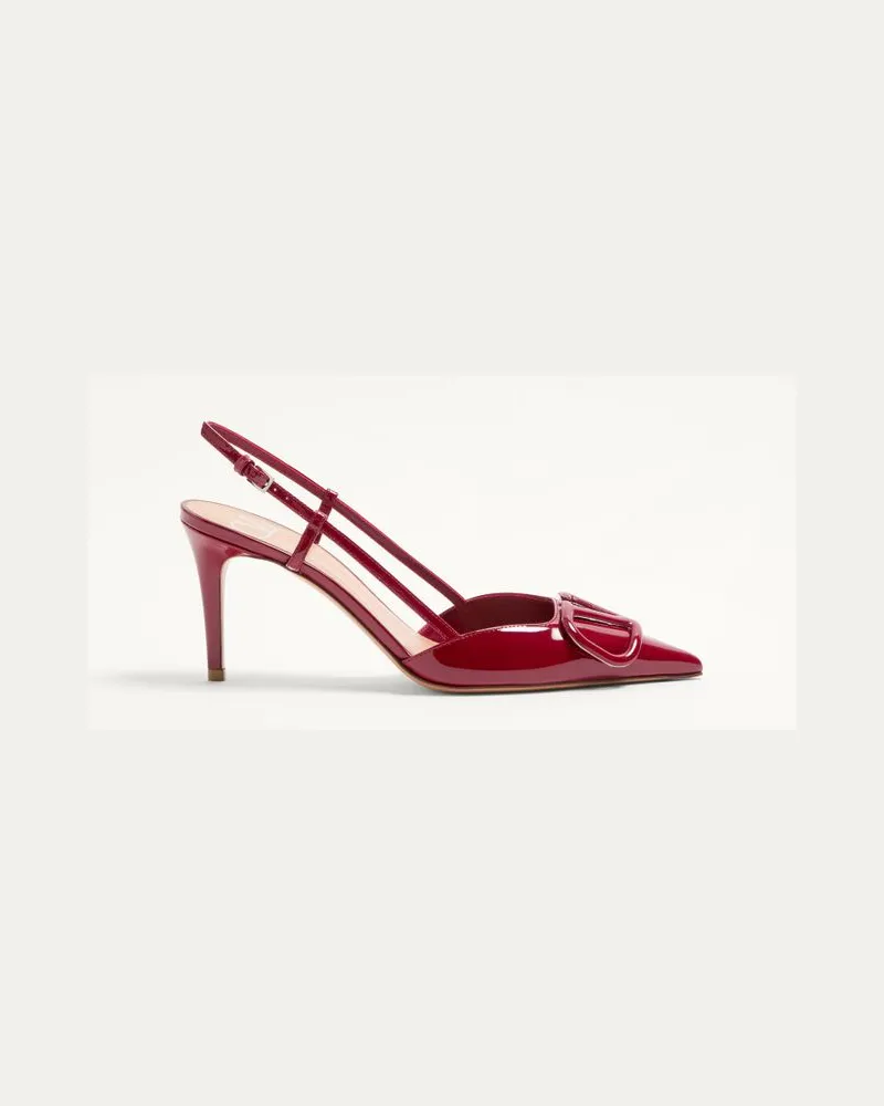 Valentino Garavani Décolleté Slingback VLogo Signature In Vernice 80Mm Donna ROSSO SCURO Rosso
