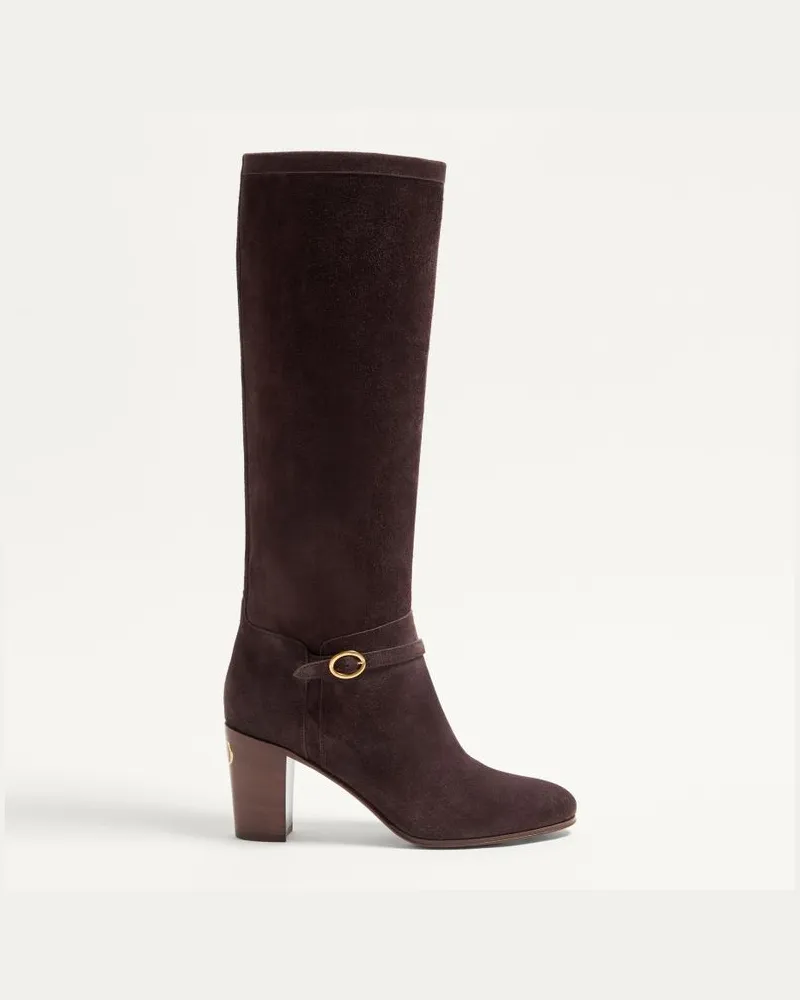 Valentino Garavani Stivale Pattie In Crosta 75Mm Donna MARRONE Marrone