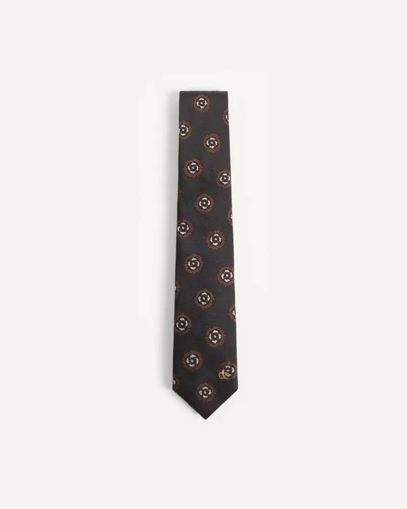 Valentino Garavani Cravatta Valentie in seta jacquard con motivo geometrico Uomo NERO/MULTICOLOR Nero