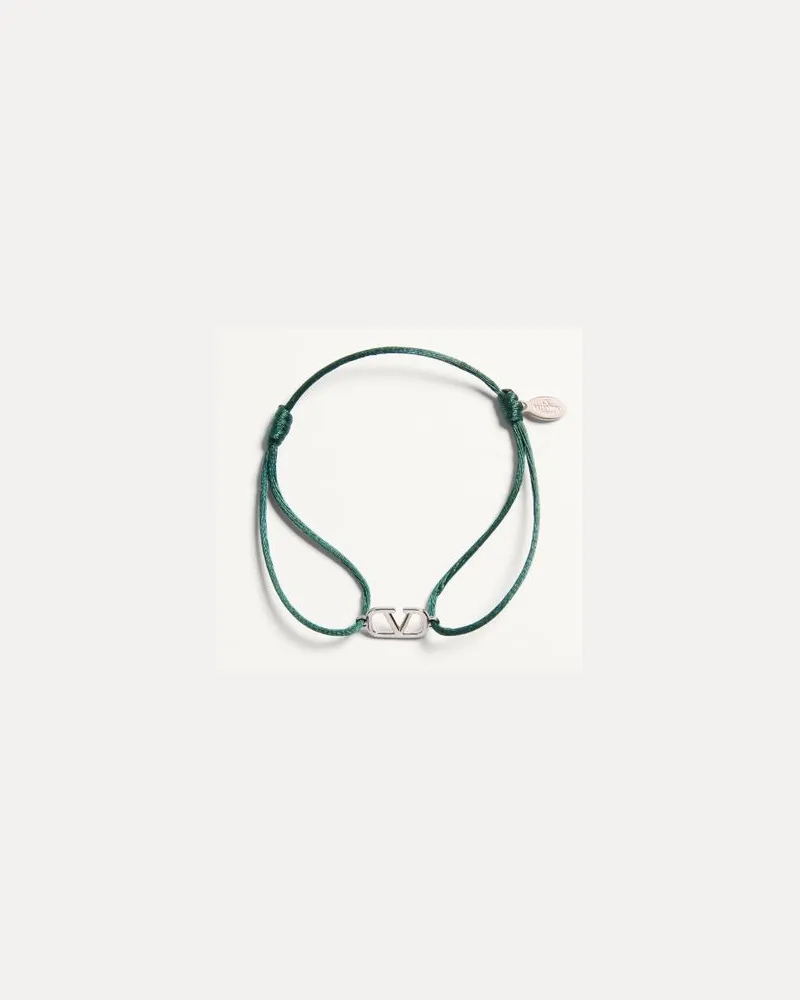 Valentino Garavani Bracciale VLogo Signature In Cotone Uomo ENGLISH GREEN English