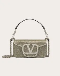 Valentino Garavani BORSA PICCOLA A SPALLA GARAVANI LOCÒ RICAMATA Donna SILVER/CRYSTAL Silver