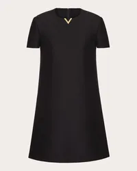 Valentino Garavani ABITO CORTO IN CREPE COUTURE Donna NERO Nero