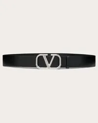 Valentino Garavani CINTURA VLOGO SIGNATURE IN VITELLO 40 MM Uomo NERO Nero