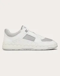 Valentino Garavani SNEAKER LOW TOP FREEDOTS IN VITELLO Uomo BIANCO/PASTEL GREY Bianco